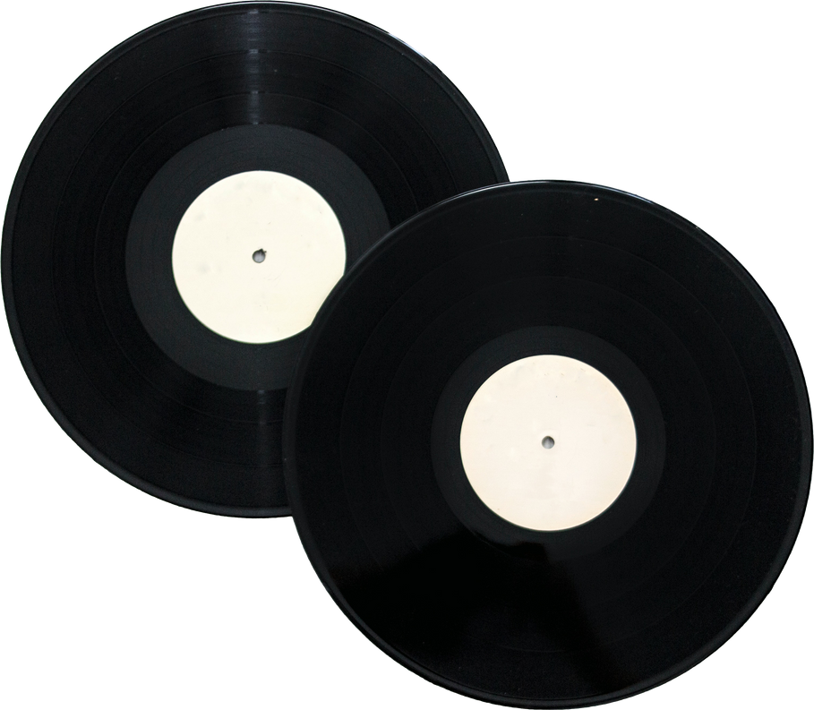 Two Vintage Vinyl Cutout